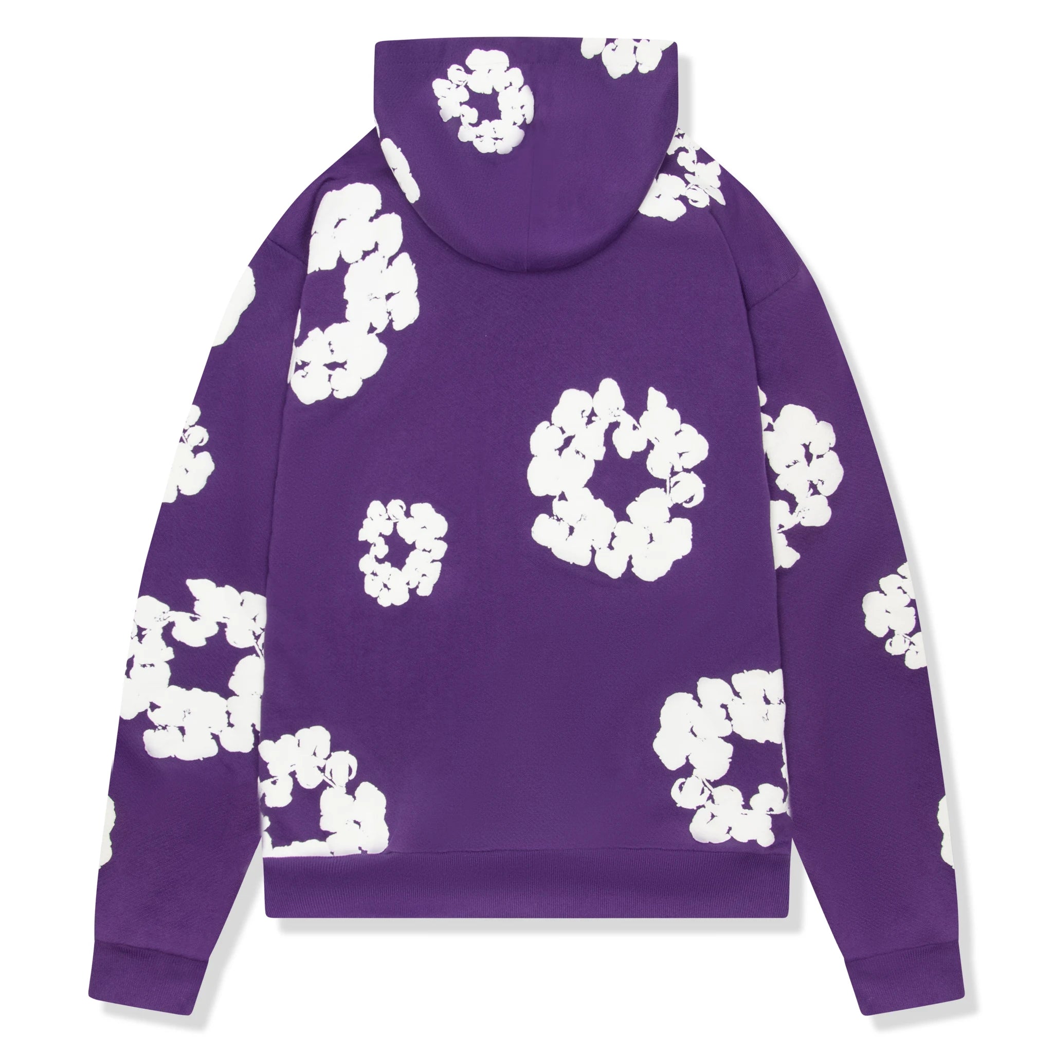 Back view of Denim Tears The Cotton Wreath Purple Hoodie